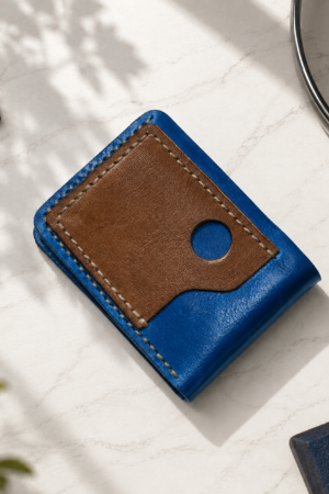 Royal Blue Contrast Leather Wallet