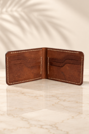 Dual-Compartment Six-Slot Bifold Wallet