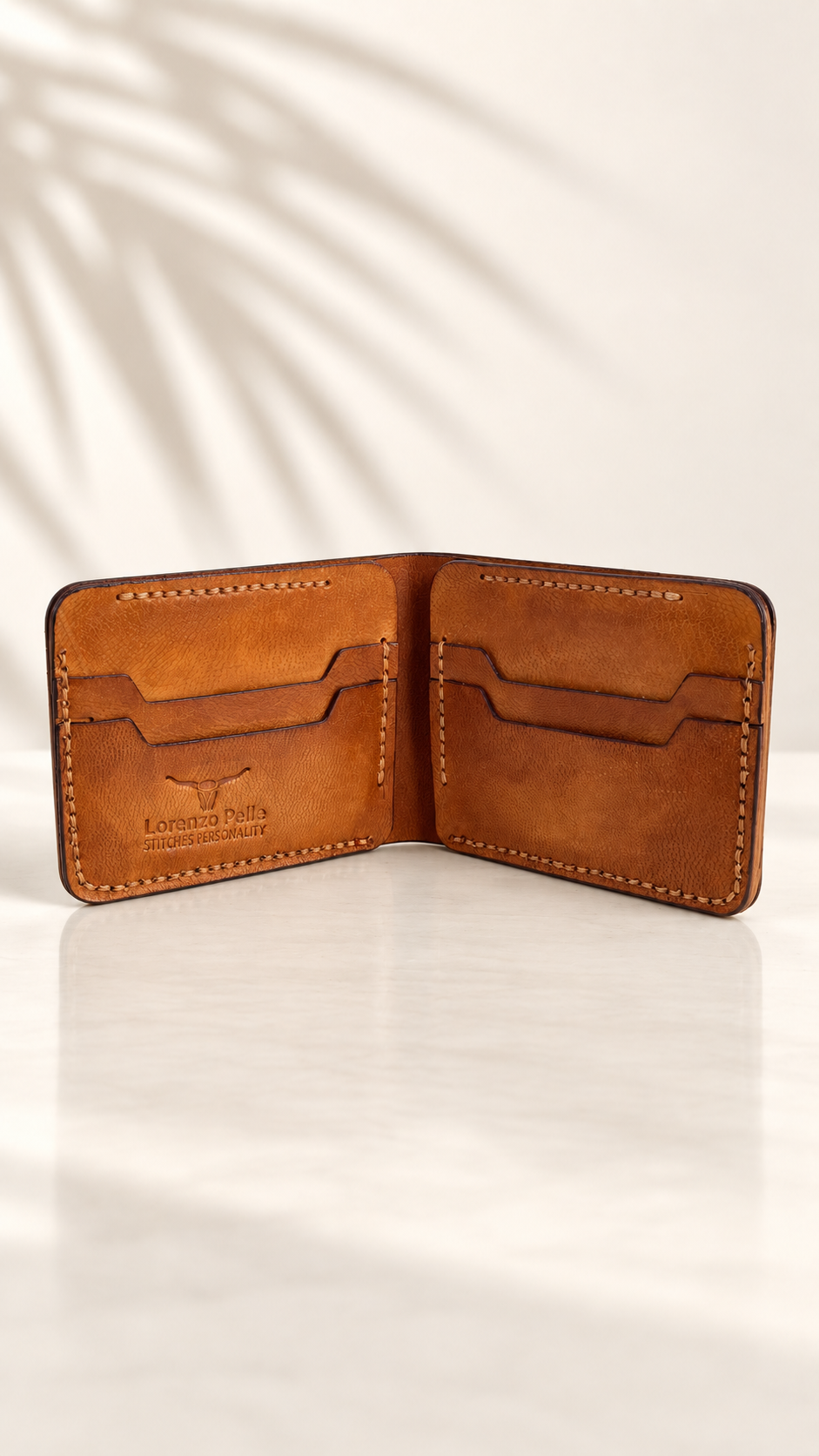 Dual-Compartment Four-Slot Bifold Wallet - Image 2