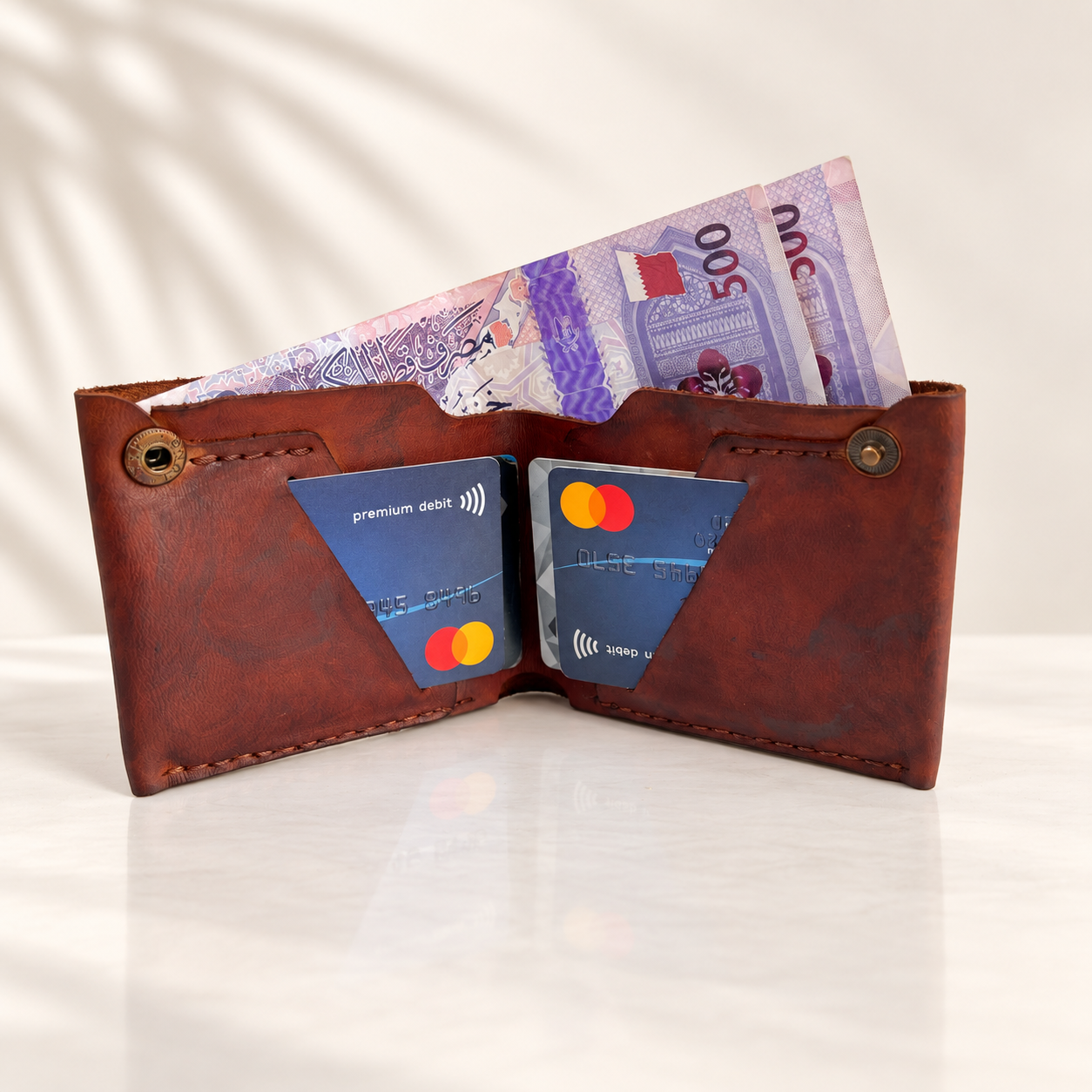 Snap-Close Four-Slot Bifold Wallet
