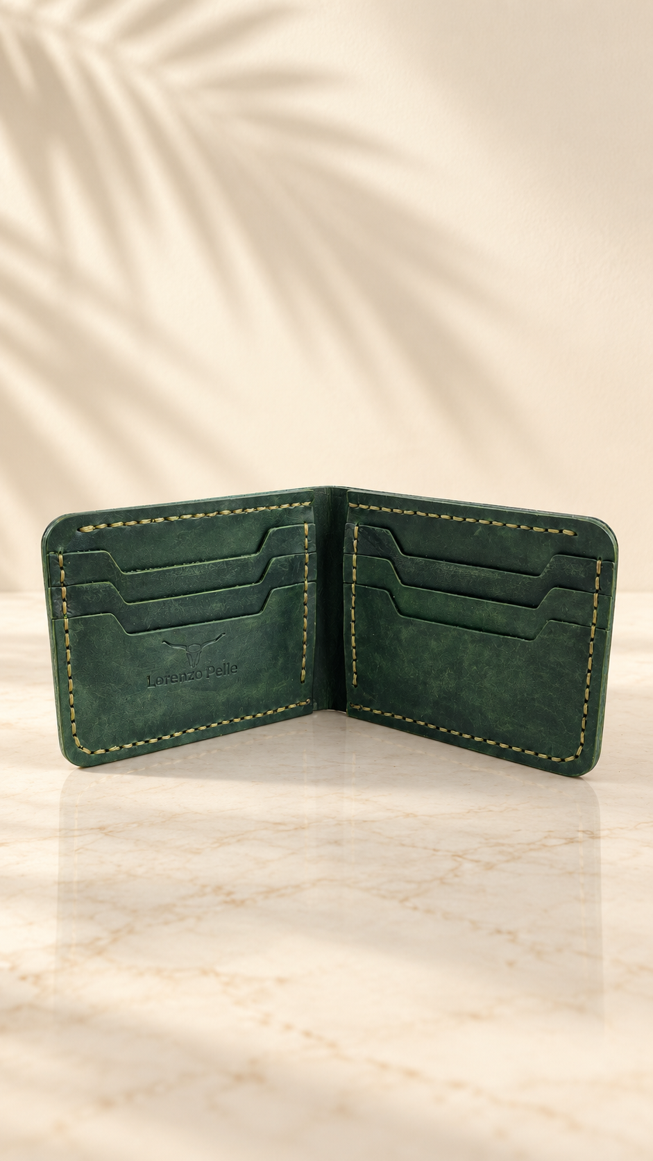 Forest Green Six-Slot Bifold Wallet - Image 2