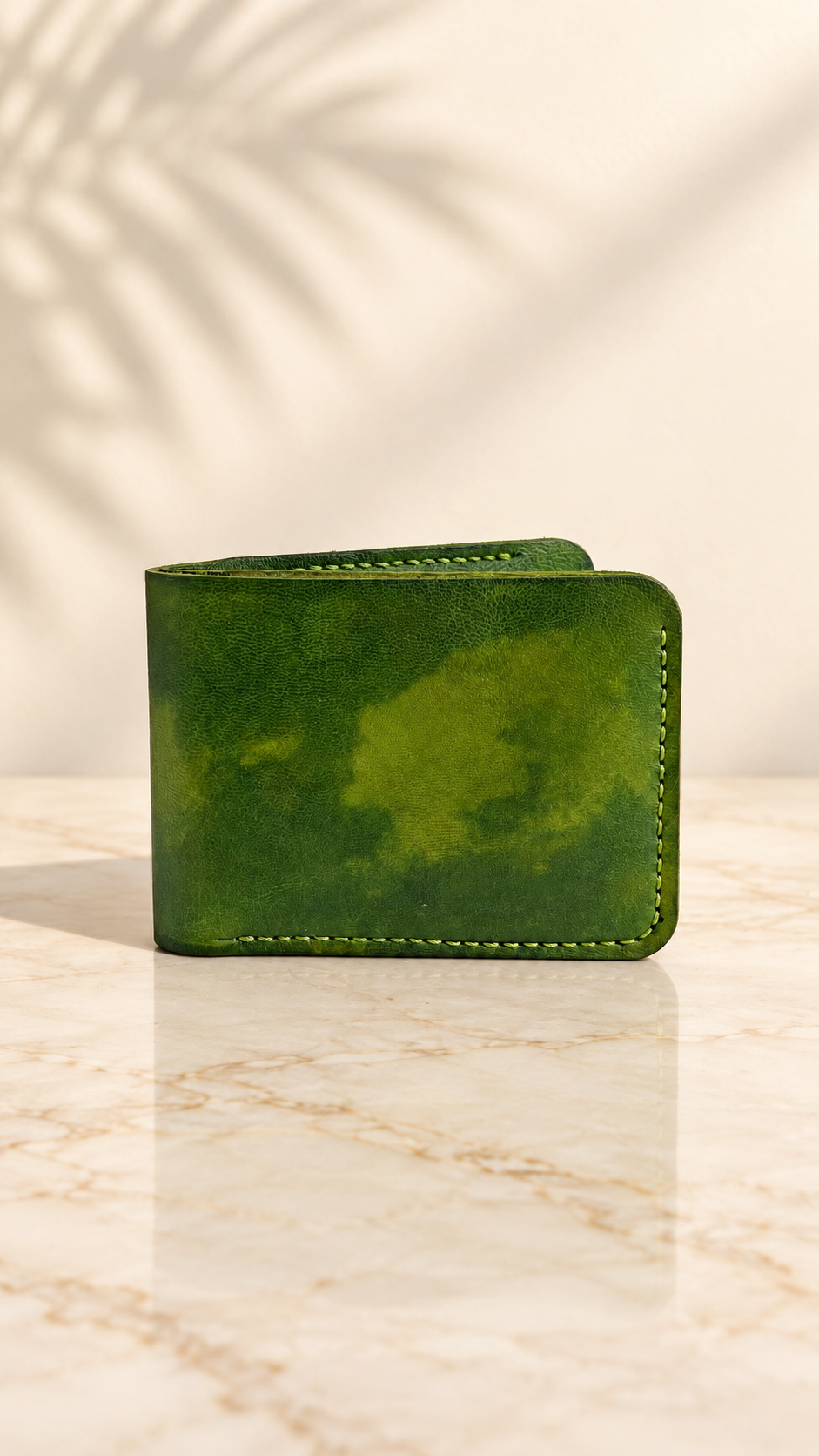 Green Six-Slot Bifold Wallet