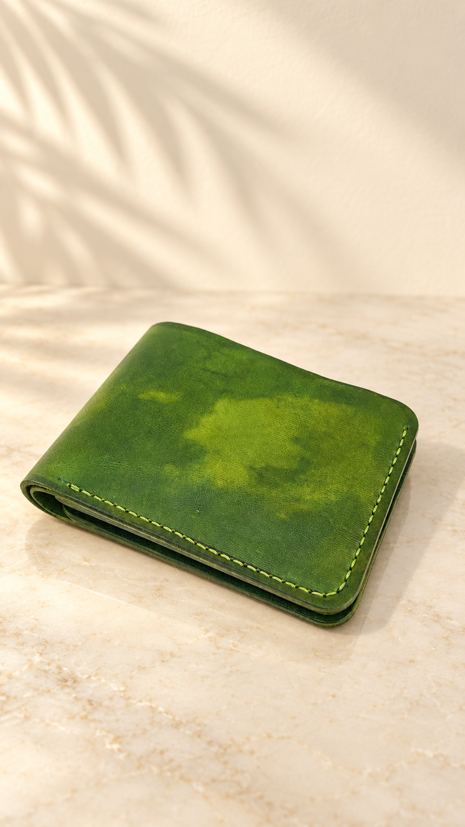 Green Six-Slot Bifold Wallet - Image 3