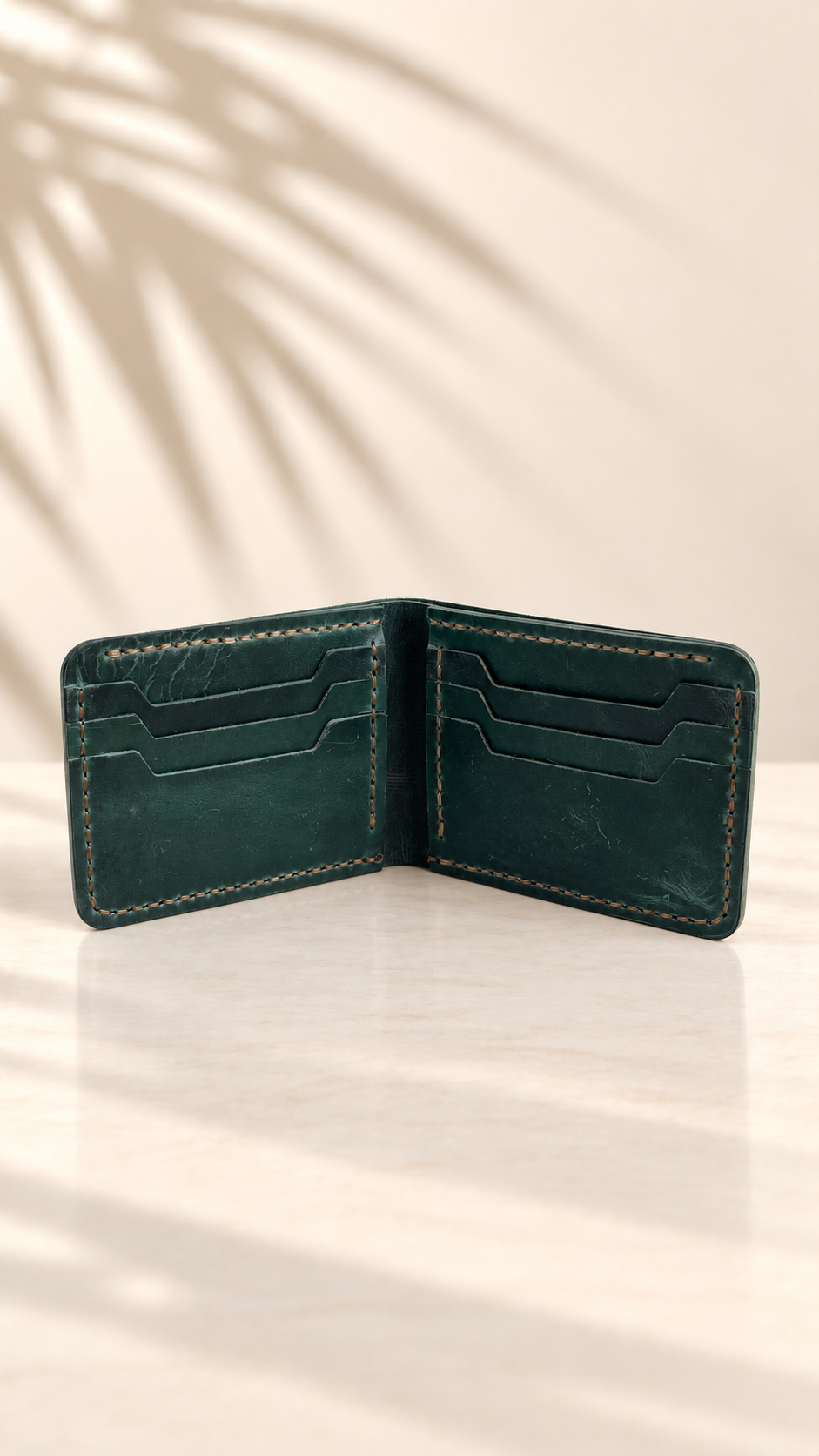 Teal Six-Slot Bifold Wallet - Image 2