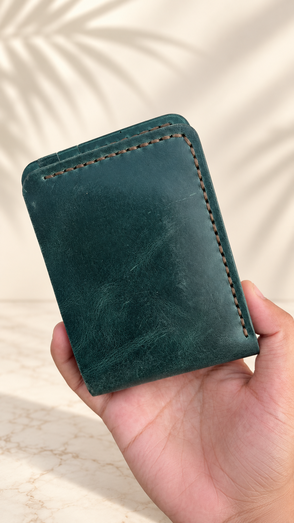 Teal Six-Slot Bifold Wallet - Image 3