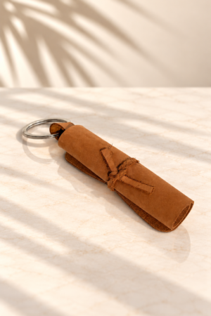 Rolled Leather Keychain