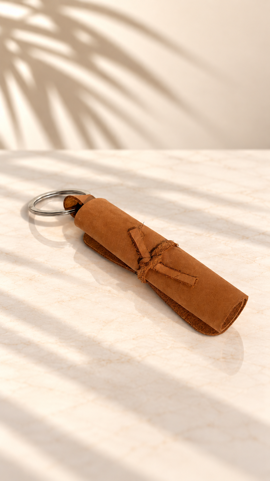 Rolled Leather Keychain