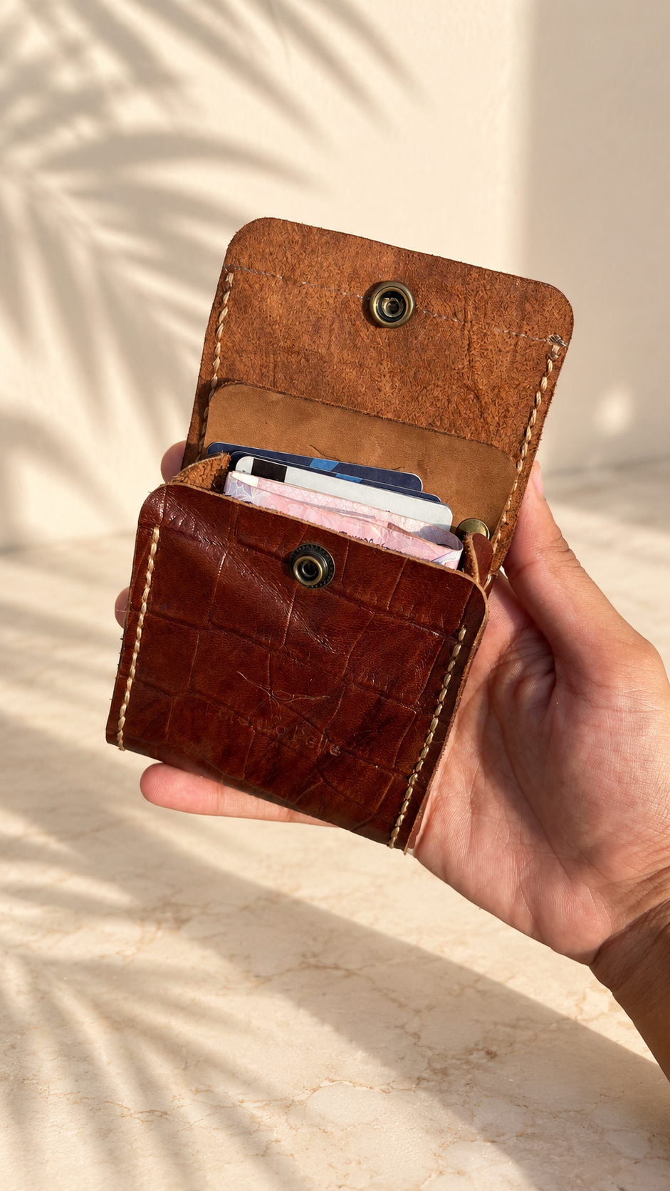 Mini Leather 3-Section Wallet
