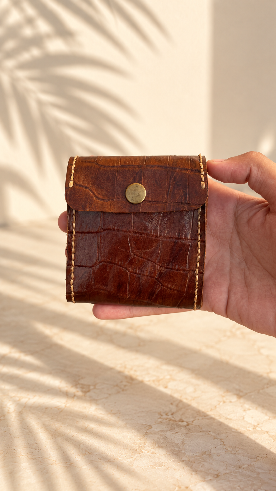 Mini Leather 3-Section Wallet - Image 2