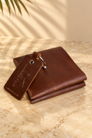 THE CEDAR DUO (Lorenzo Pelle Bifold Wallet & Matching Keychain Set)